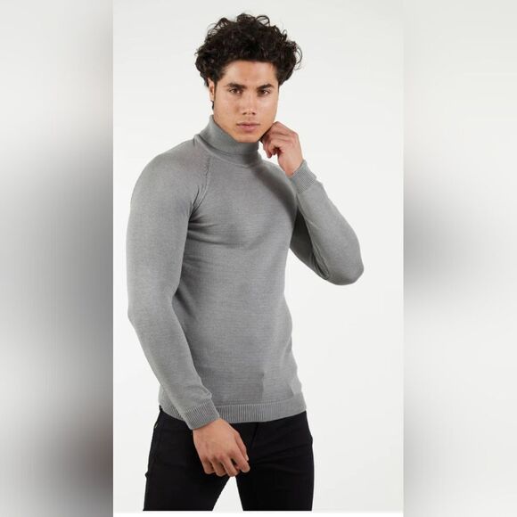 NWT Suslo Couture Turtle Neck Sweater | Silver - Picture 4 of 9